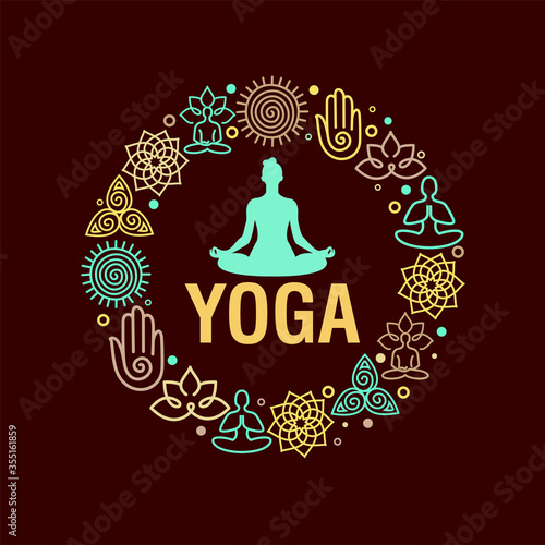 21 june International yoga day web banner EPS10 vector.Meditation Practice Yoga Colorful Fitness Concept. Vector illustration
