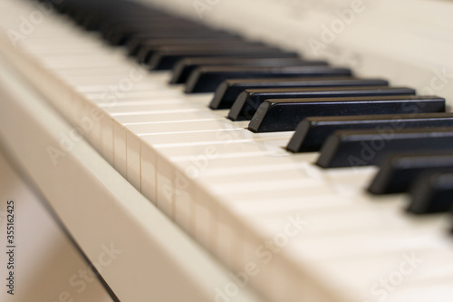piano keys close up. music background