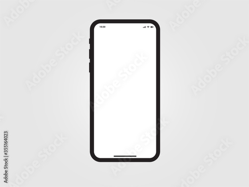 Mobile Phone Black Mockup Template Vector on Grey