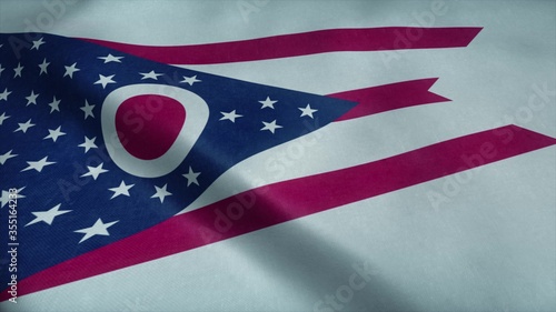 Obraz na plátně State flag of Ohio waving in the wind. 3d rendering