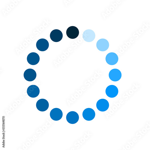 Circle loader. Wait load spinning circle preloader website template interface buffering waiting gif upload download, uploading indicator vector icon