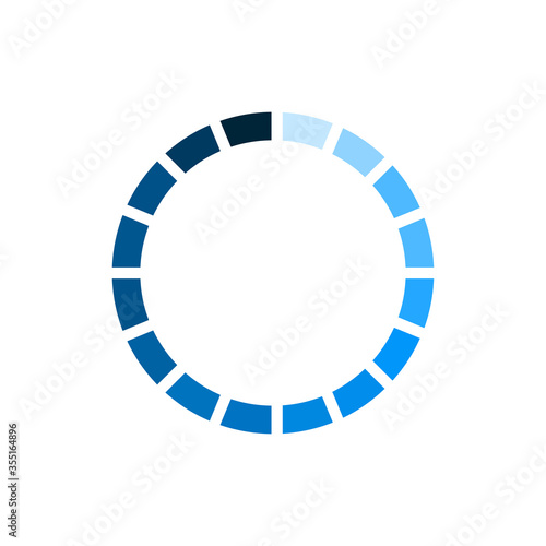 Circle loader. Wait load spinning circle preloader website template interface buffering waiting gif upload download, uploading indicator vector icon