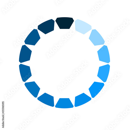 Circle loader. Wait load spinning circle preloader website template interface buffering waiting gif upload download, uploading indicator vector icon