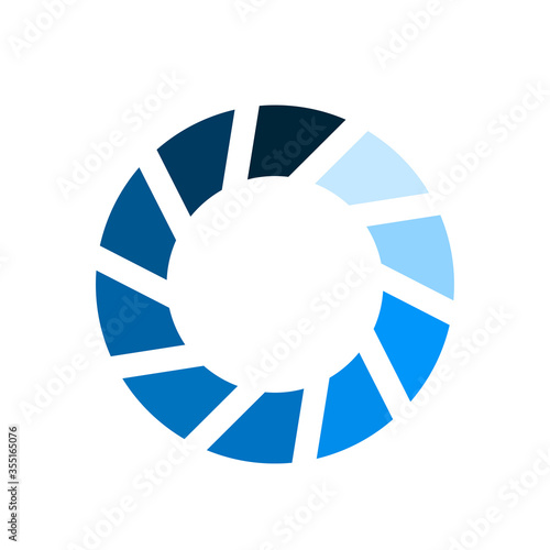 Circle loader. Wait load spinning circle preloader website template interface buffering waiting gif upload download, uploading indicator vector icon