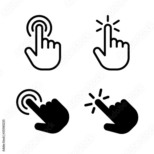 Hand click icon set. Vector graphic illustration. Suitable for website design, logo, app, template, and ui. EPS 10.