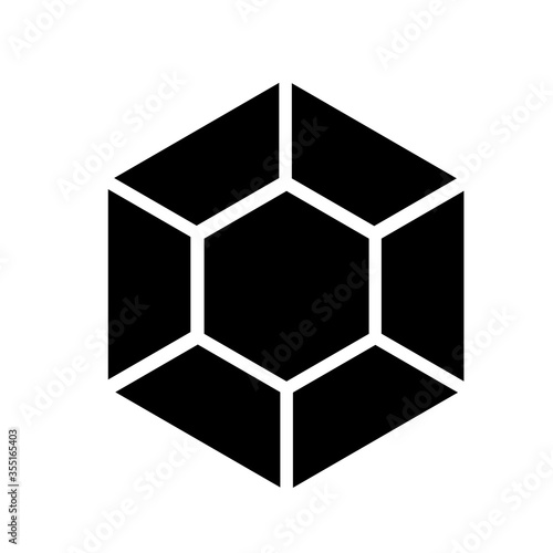 Abstract black and color shine diamond cristal icon for gemstone concept design