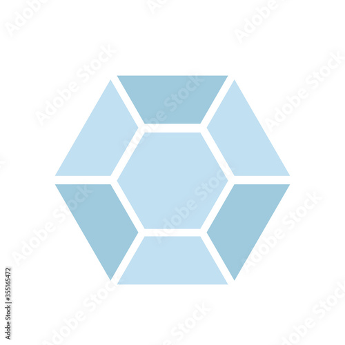 Abstract black and color shine diamond cristal icon for gemstone concept design