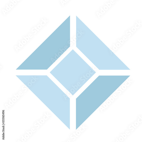 Abstract black and color shine diamond cristal icon for gemstone concept design