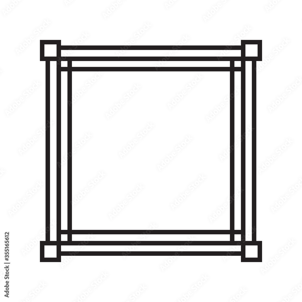Art deco line border. Modern arabic black frames, decorative lines borders and geometric label frame vector design Art deco line border. Modern arabic black frames, decorative lines borders and geometric label frame vector design