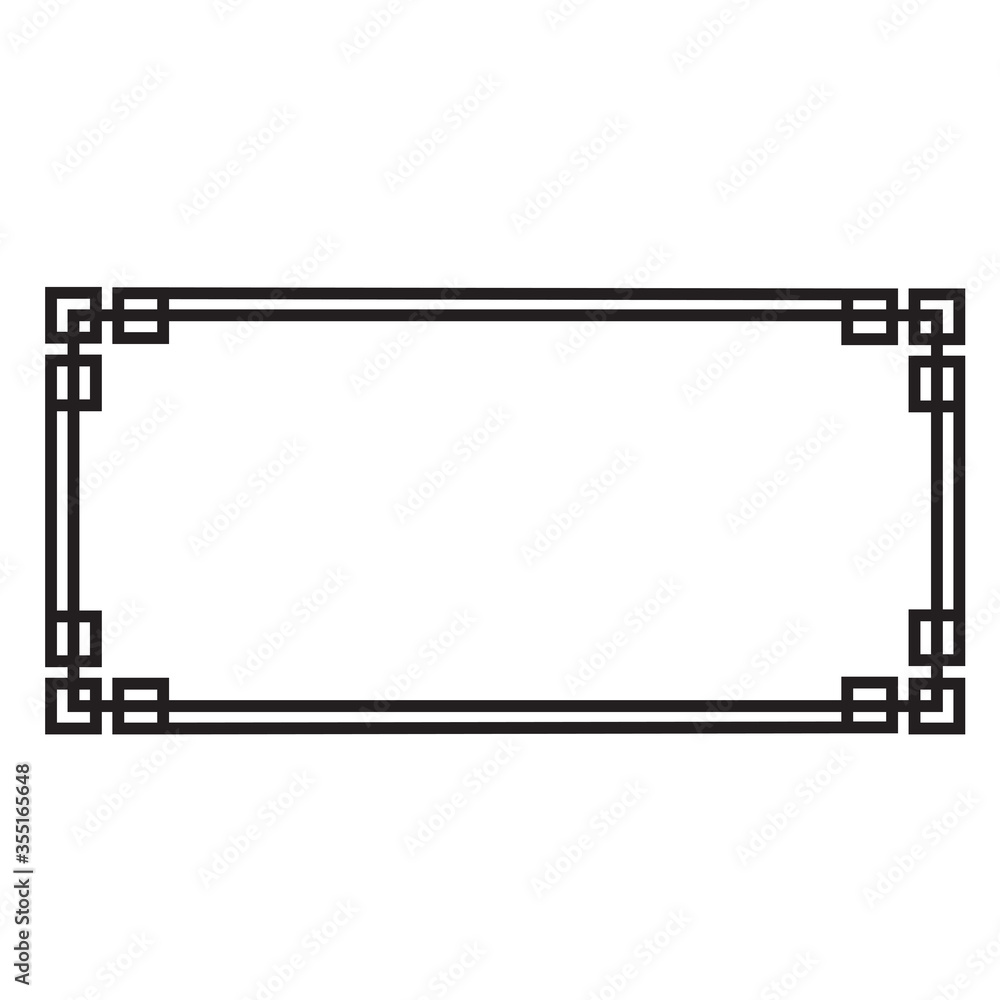Art deco line border. Modern arabic black frames, decorative lines borders and geometric label frame vector design Art deco line border. Modern arabic black frames, decorative lines borders and geometric label frame vector design