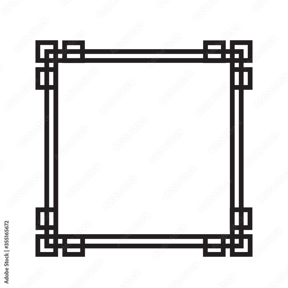 Art deco line border. Modern arabic black frames, decorative lines borders and geometric label frame vector design Art deco line border. Modern arabic black frames, decorative lines borders and geometric label frame vector design