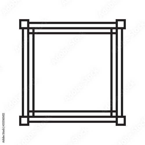 Art deco line border. Modern arabic black frames, decorative lines borders and geometric label frame vector design