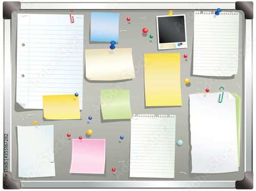Alluminium framed gray bulletin board