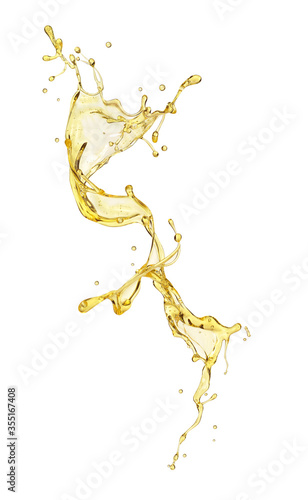 Beautiful splash of oil on a white background