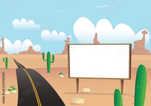 Billboard on desert highway