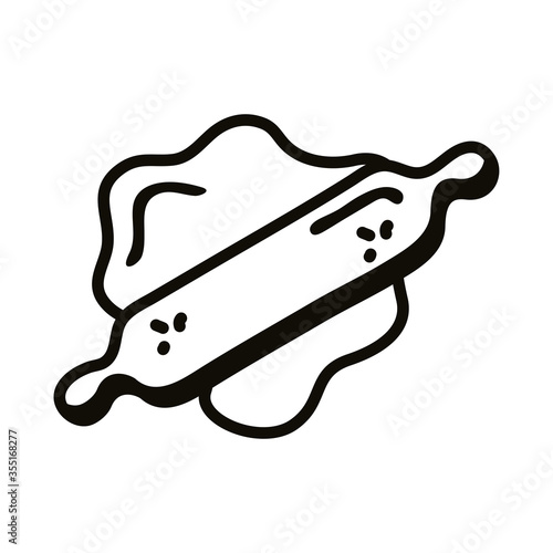 rolling pin line style icon vector design