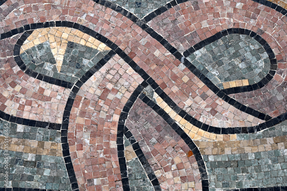 Mosaic floor decorative pattern