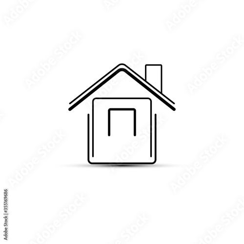 Abstract illustration of a house icon vector © alexmu