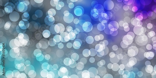 Light Pink, Blue vector background with bubbles. Modern abstract illustration with colorful circle shapes. Pattern for websites.
