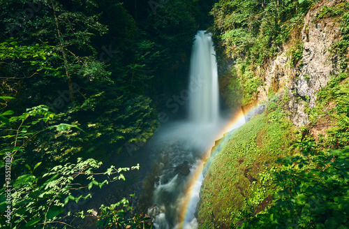 Beauty of powerful Palovit Waterfall  Rize  Karadeniz   Black Sea region of Turkey. 