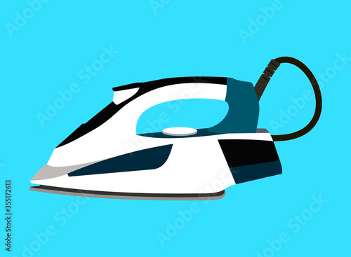 Realistic illustration of a steam iron. Vector stock illustration