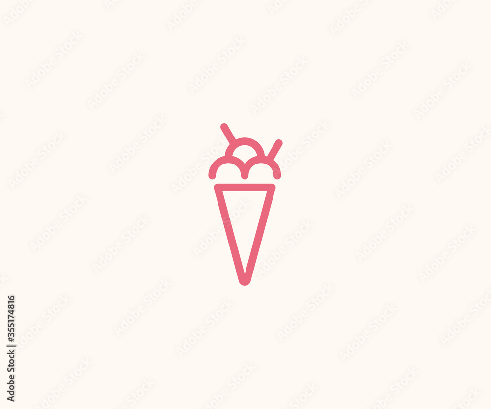 Ice cream logo design template vector