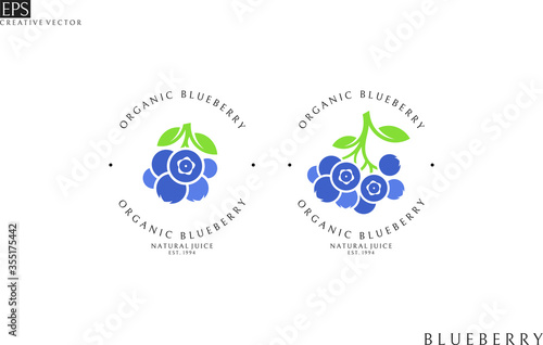 Blueberry juice. Logo template