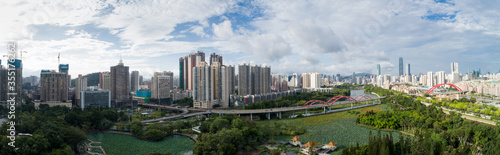 Aerial panorama view of shenzhen city China