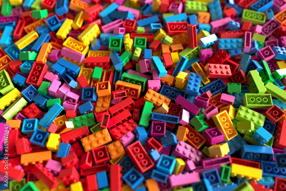 Toy bricks background. 3d illustration Toy bricks background. 3d illustration