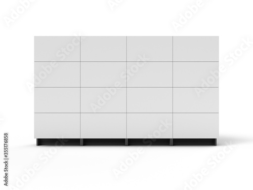 4x4 projection cubes video wall mockup. 3D illustration.
