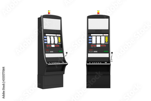 Slot machine mockup. 3D illustration