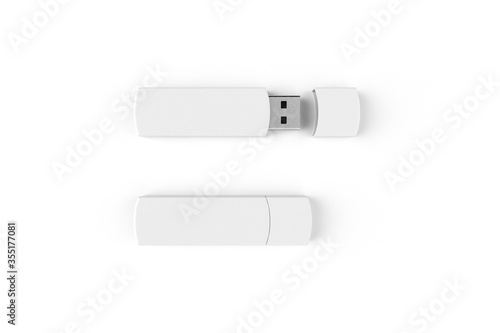 USB flash drive mockup. 3D illustration. photo