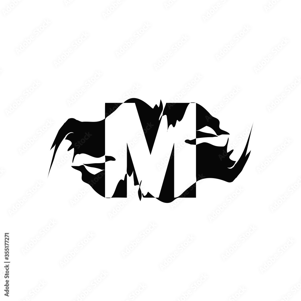 Obraz premium Black Splash M Letter logo Icon. Abstract Design concept mountain splash with hidden letter design