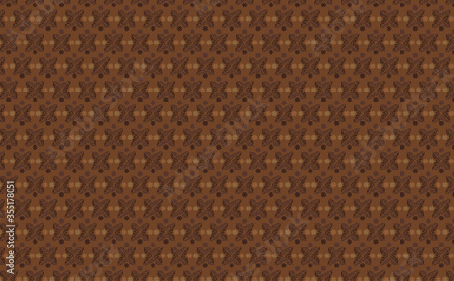 Traditional brown batik ornament seamless pattern background for fabric textile