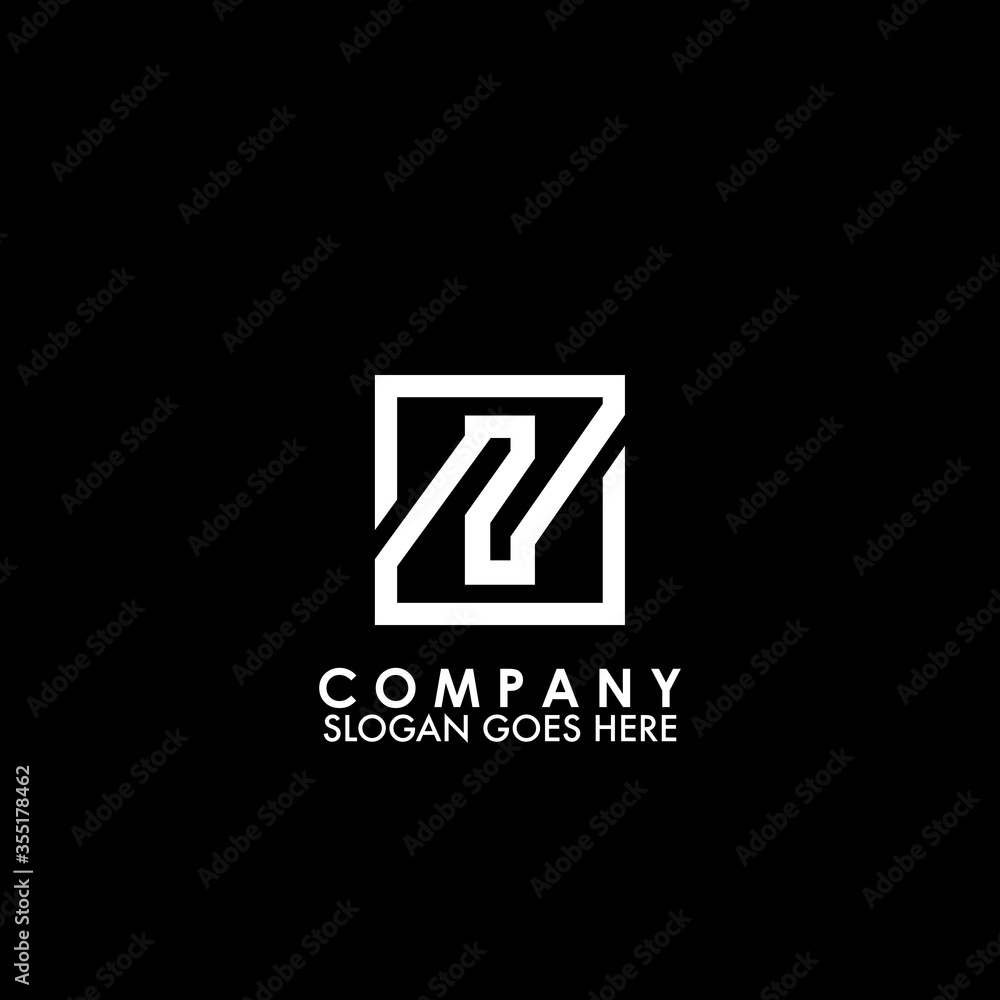 Fototapeta premium Monogram Logo Z initial letter looping linked square line shape design for business style design
