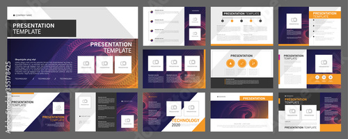 Business presentation templates set. use in presentation, flyer and leaflet, corporate report, marketing, advertising, annual report, banner, annual report brochure, company profile.