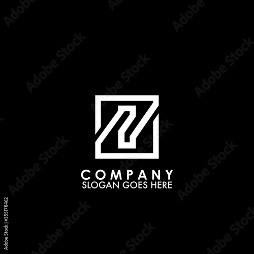 Monogram Logo Z initial letter looping linked square line shape design for business style design