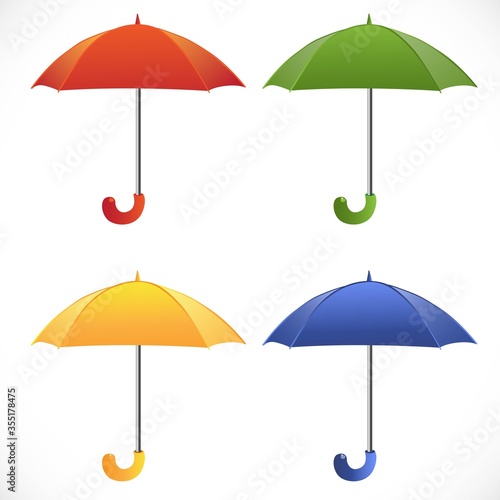 colored umbrellas isolated on a white background