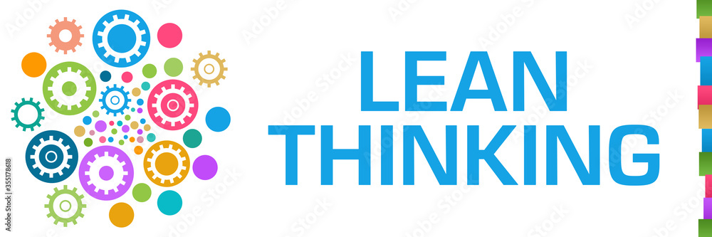 Lean Thinking Colorful Dots Circular Gears Left Lean Thinking Colorful Dots Circular Gears Left