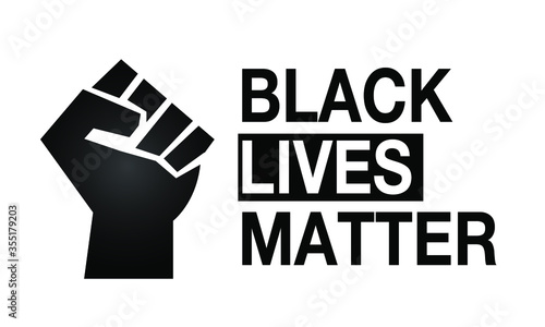 vector illustration of hand and lettering. black lives matter. the black.