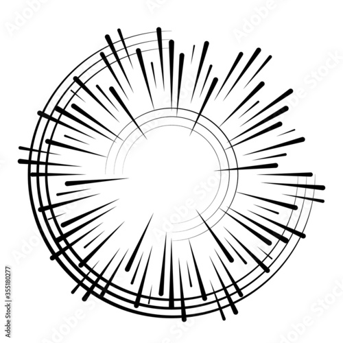 Halftone dots in circle form. sun logo . vector dotted flower . design element