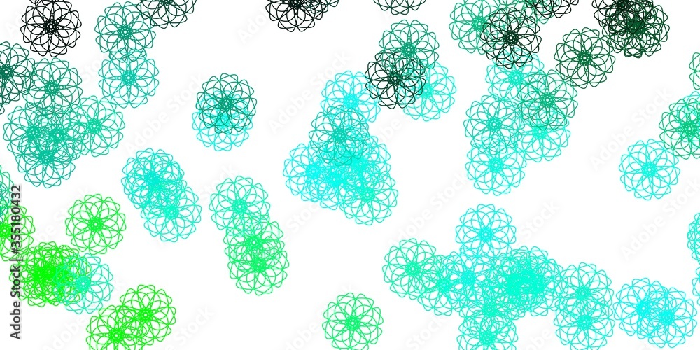 Light Green vector natural backdrop with flowers.