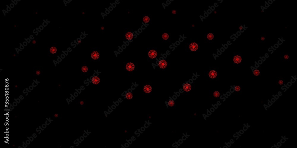 Dark Red vector pattern with abstract shapes.