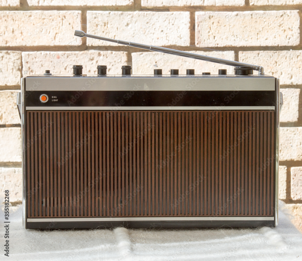 Very old transistor radio showing aerial Very old transistor radio showing aerial