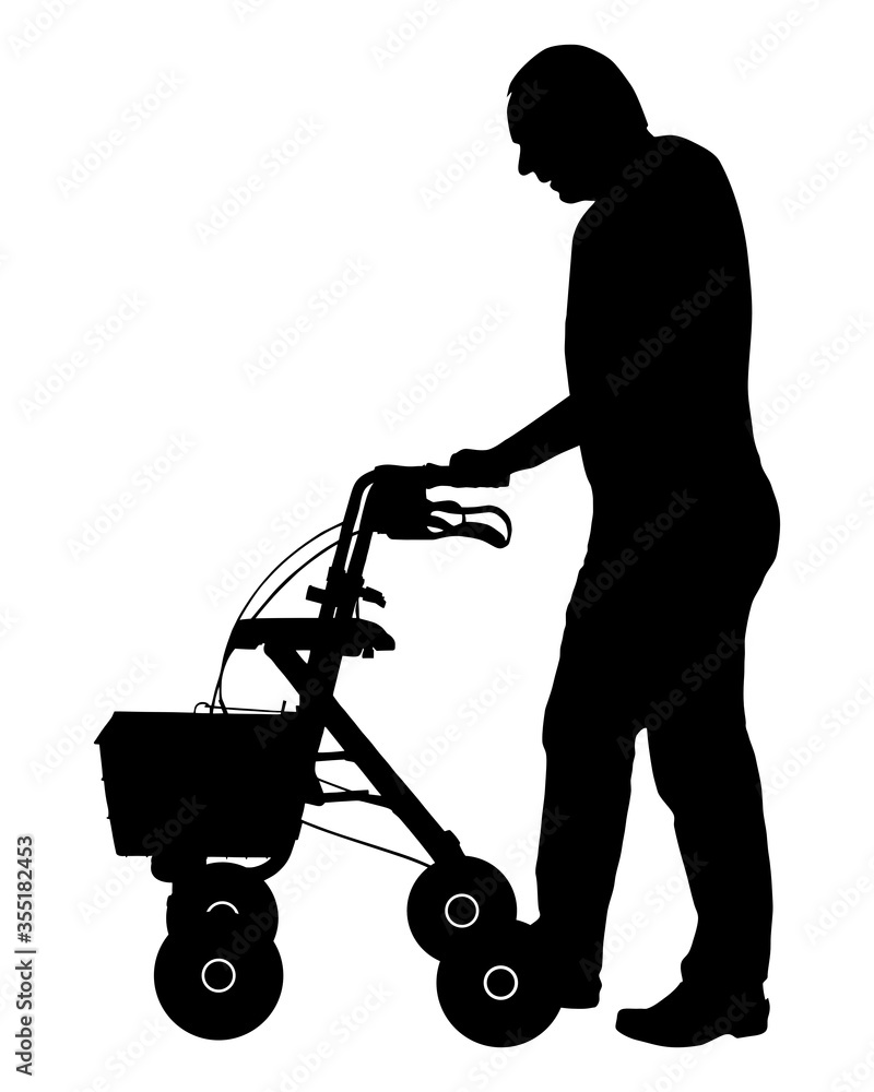 Mann mit Rollator Mann mit Rollator