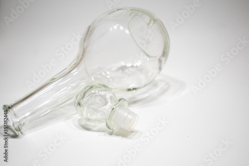 light bulb in water on a white background