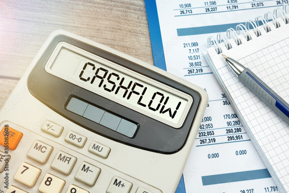 CASHFLOW word on calculator. Business concept CASHFLOW word on calculator. Business concept