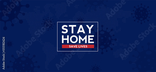 Stay home save lives quarantine coronavirus epidemic illustration for social media. Quarantine illustration. Vector design.