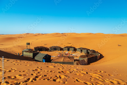 Nomad camp in the Sahara desert.