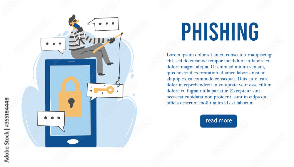 Scammer attack, email phishing, cyber hacker, online fraud, security concept design for web, banner, social media. Cartoon character of scammer. Flat design vector illustration. Scammer attack, email phishing, cyber hacker, online fraud, security concept design for web, banner, social media. Cartoon character of scammer. Flat design vector illustration.